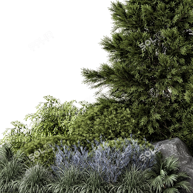 Garden Set 946 Bush Tree 3D model image 3