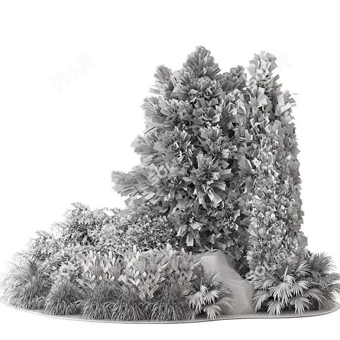 Garden Set 946 Bush Tree 3D model image 6