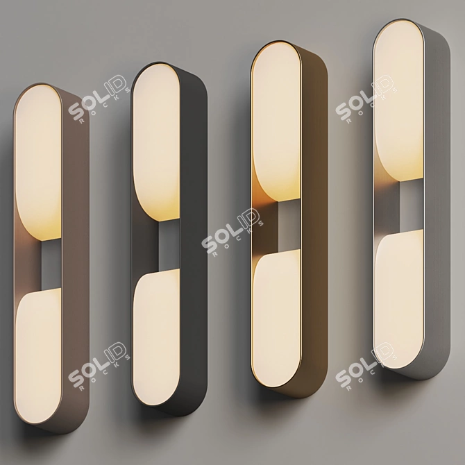 Minimalist Handcrafted Loop LED Sconce 3D model image 4