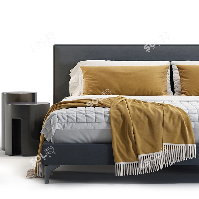  Premium Meridiani Stone Bed 3D model image 4