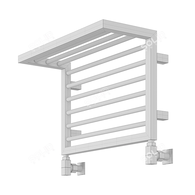 Elegant Steel Shadow Rack Radiator 3D model image 4