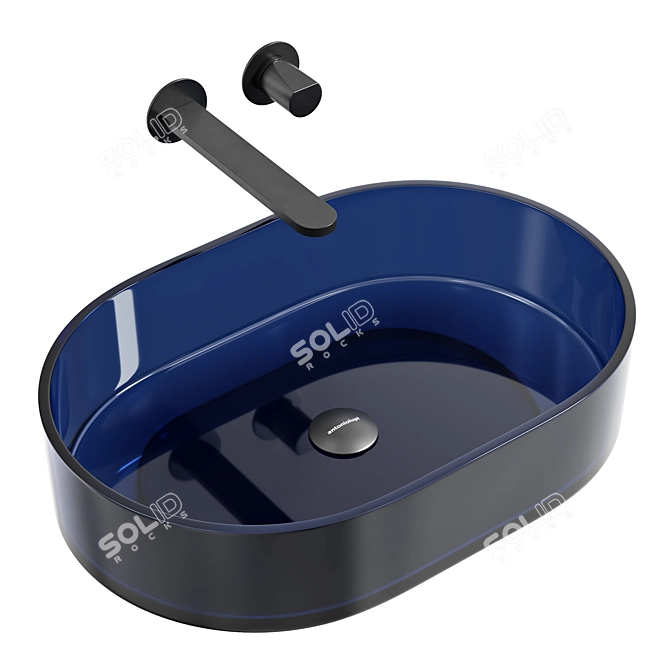 Cristalmood Oval Top Mount Sink 3D model image 2