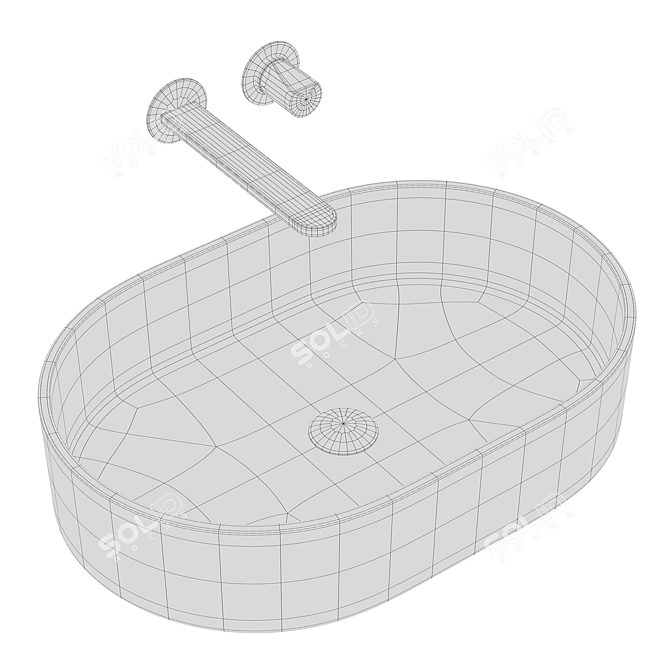 Cristalmood Oval Top Mount Sink 3D model image 3