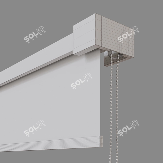 Roman Blinds Set, Corner Configuration 3D model image 3