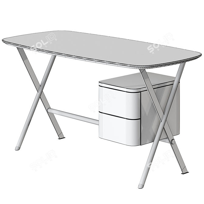 Meridiani Jasper Writing Desk, Designer Andrea Parisio 3D model image 4