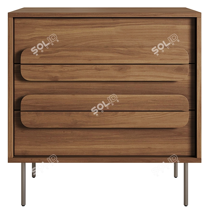 Gemini Dresser Set with Drawers 3D model image 6