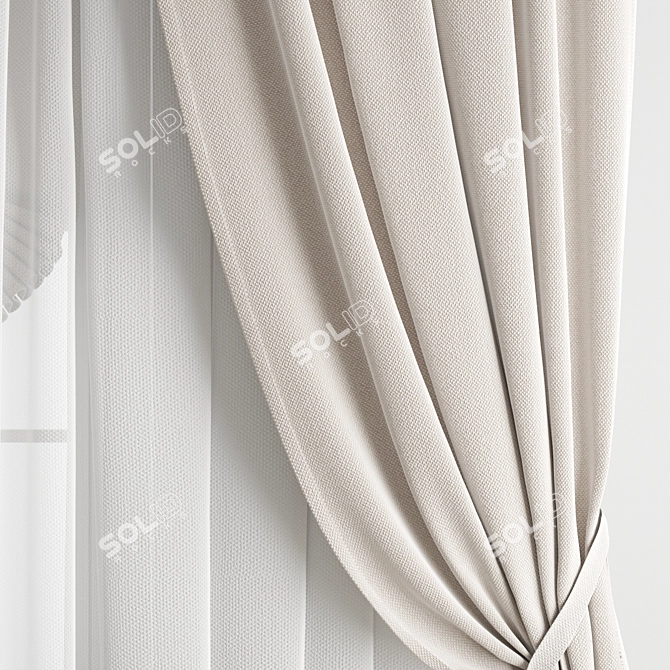 Polygonal Curtain Model Set 3D model image 2