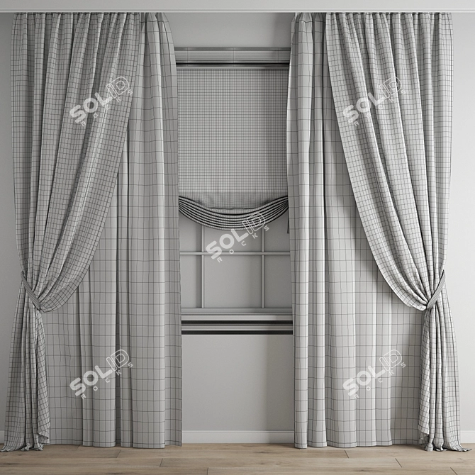 Polygonal Curtain Model Set 3D model image 3