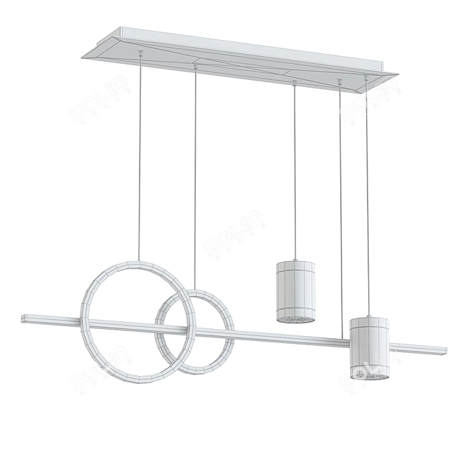  Geometric Black Kitchen Pendant Light 3D model image 2