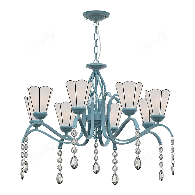 Crystal Tiffany Cone Chandelier Lights 3D model image 1