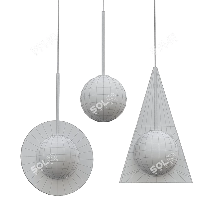 Sleek Tom Dixon Pendant Light 3D model image 2