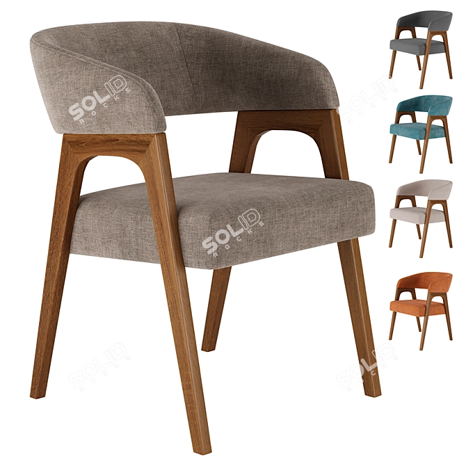 Modern Bern Chair Beige Brown 3D model image 1