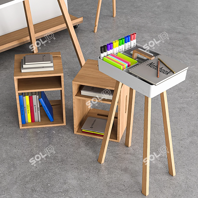 Creative Workspace Whiteboard Set 3D model image 2