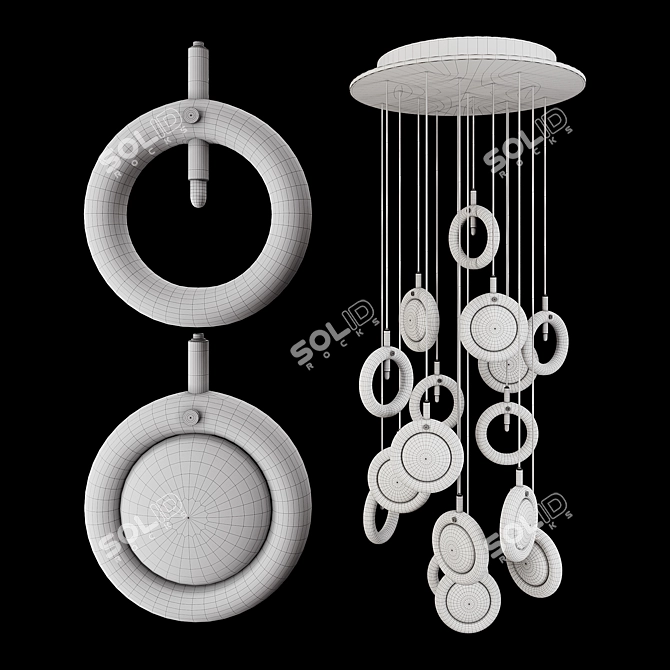 Crystal Lens Pendant Light 3D model image 7