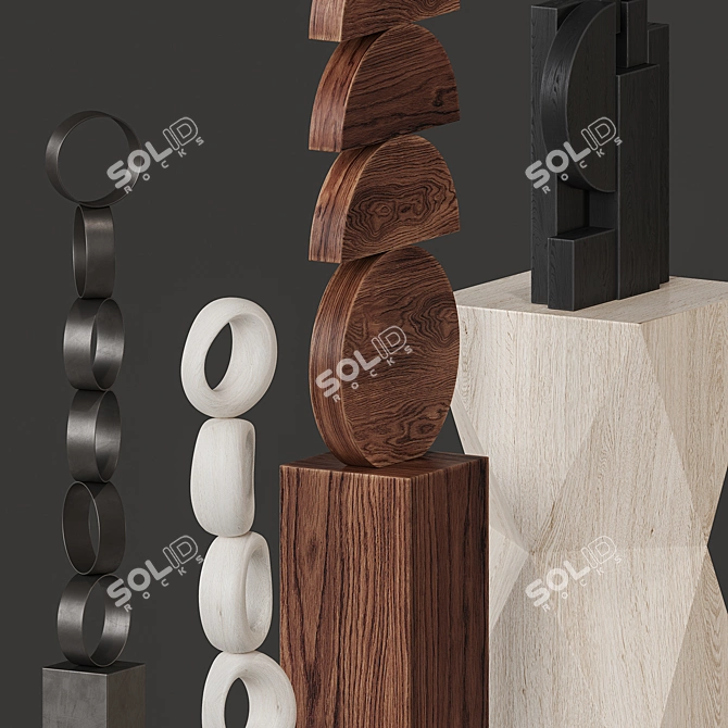 Modern Floor Sculptures Collection 3D model image 2