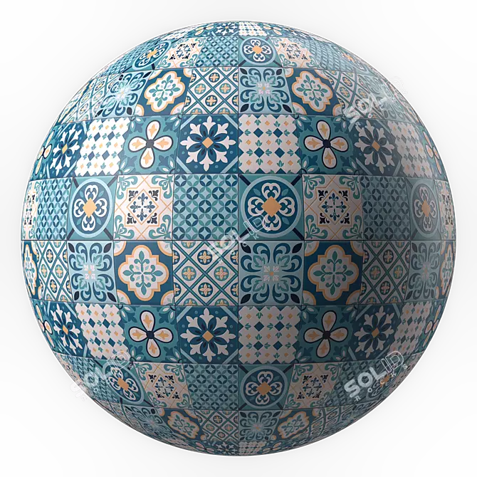 Moroccan Mosaic 4K Tile Texture 3D model image 1