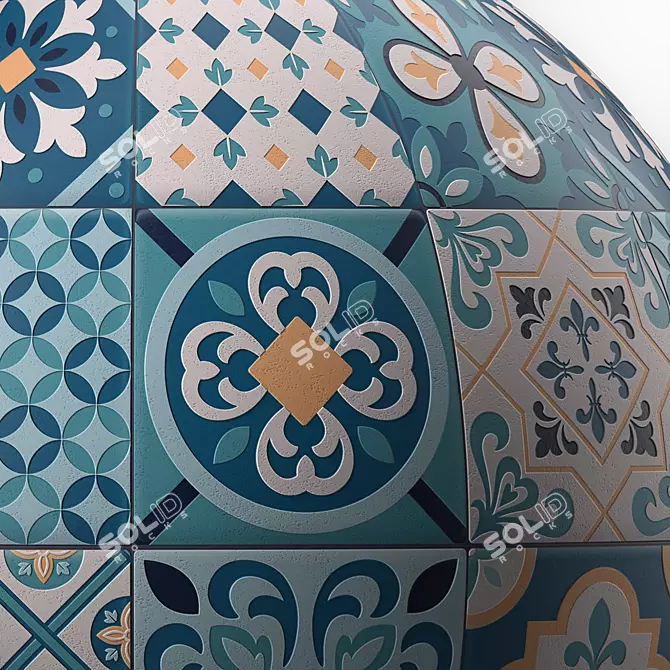 Moroccan Mosaic 4K Tile Texture 3D model image 3