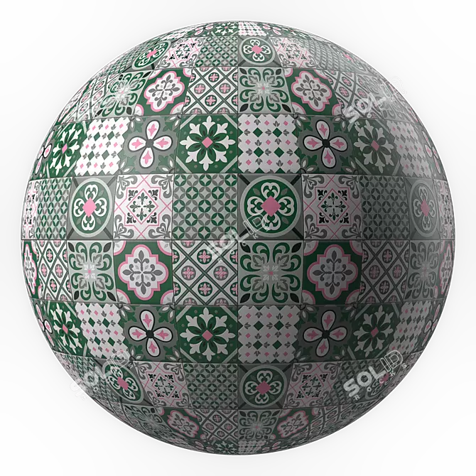 Moroccan Mosaic 4K Tile Texture 3D model image 5