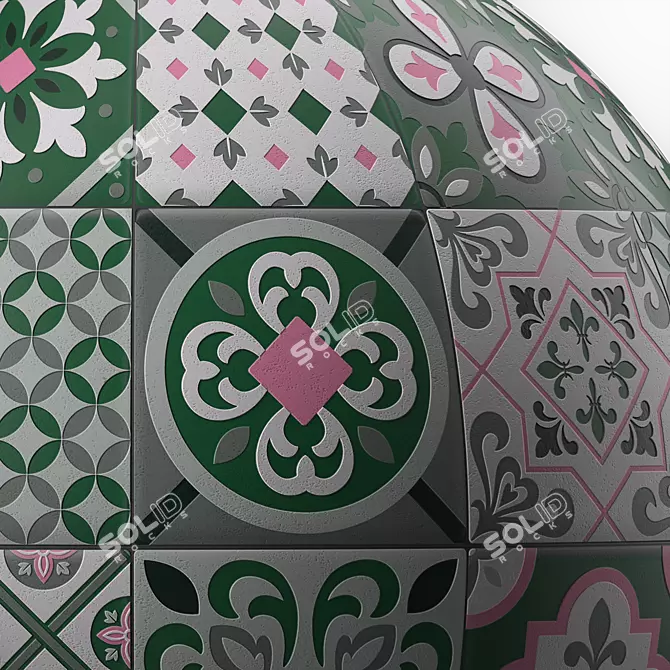 Moroccan Mosaic 4K Tile Texture 3D model image 7