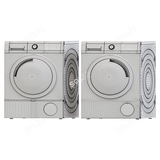 Bosch Washer Dryer Combo White 3D model image 4