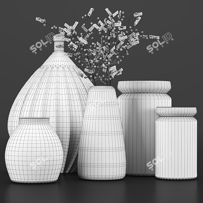 Rustic Concrete Vase Vol2 Unwrapped 3D model image 3