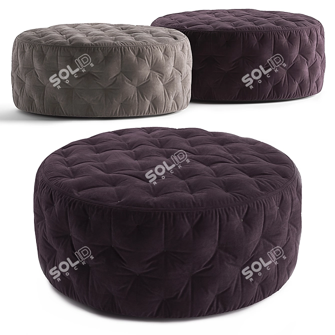 Versatile Miller Quilted Poufs 3D model image 2