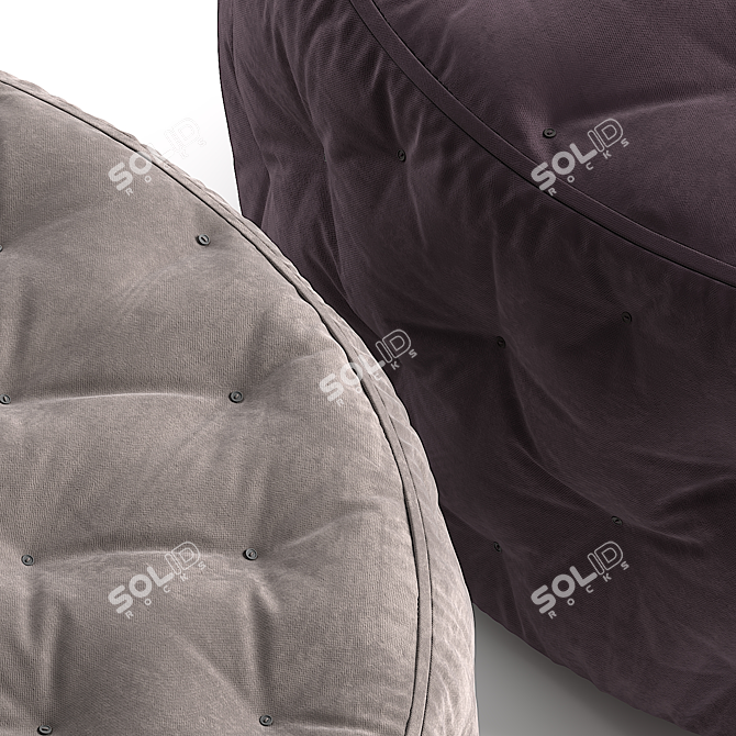 Versatile Miller Quilted Poufs 3D model image 3