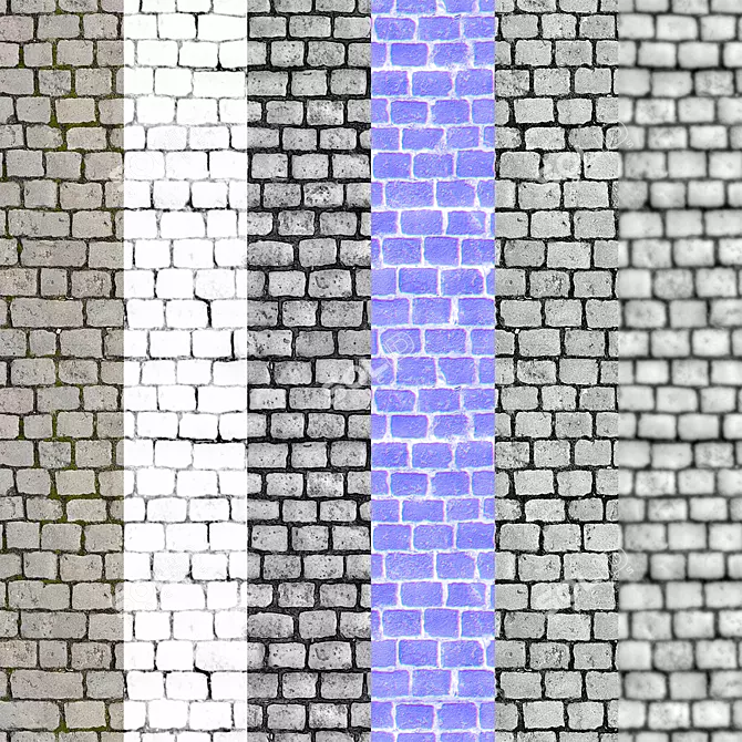 3D Pavement Tile Model Set 3D model image 4