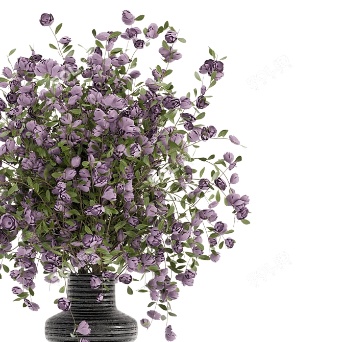 Concrete Pot Plant Bouquet Set 3D model image 3