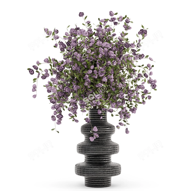 Concrete Pot Plant Bouquet Set 3D model image 4