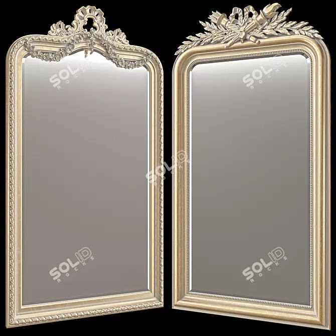 Vintage French Louis Philippe Mirror 3D model image 1