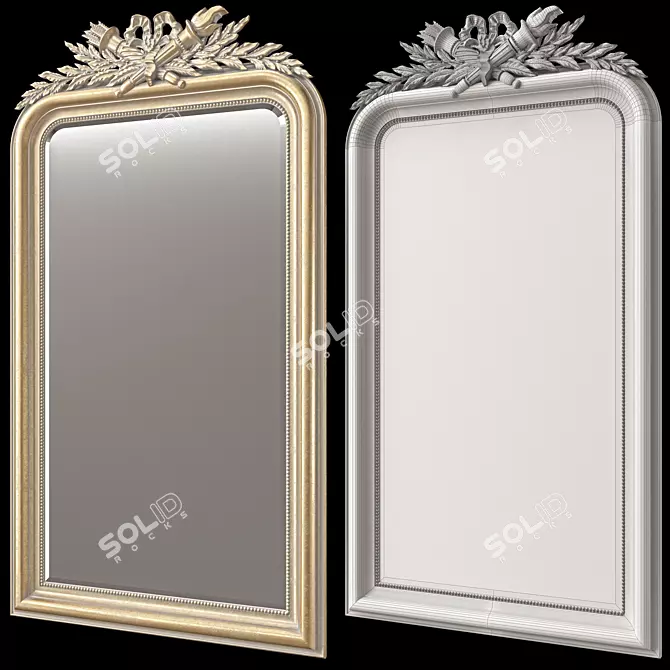 Vintage French Louis Philippe Mirror 3D model image 2