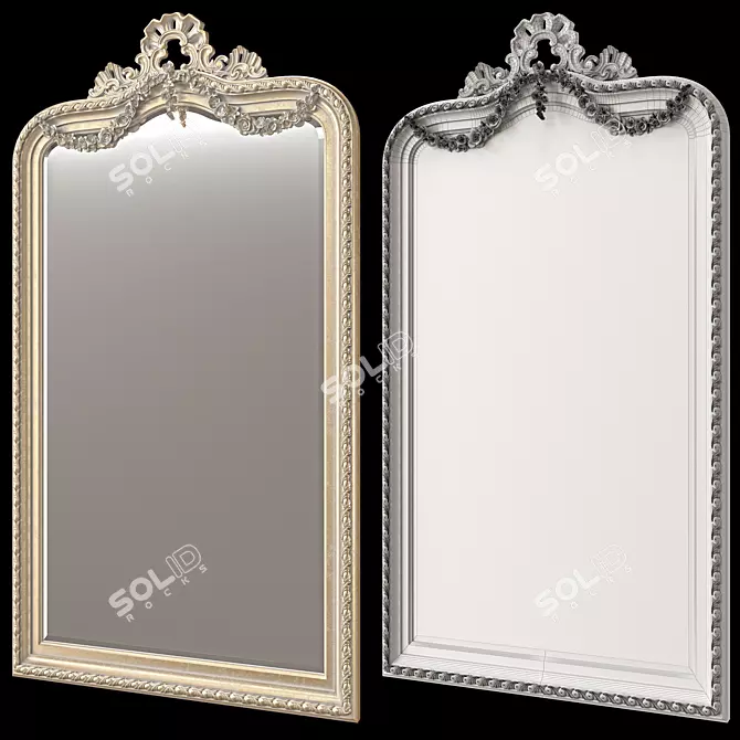 Vintage French Louis Philippe Mirror 3D model image 3