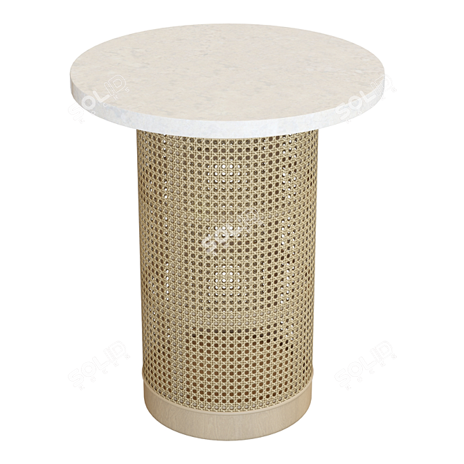 Vernet Travertine End Table Model 3D model image 4