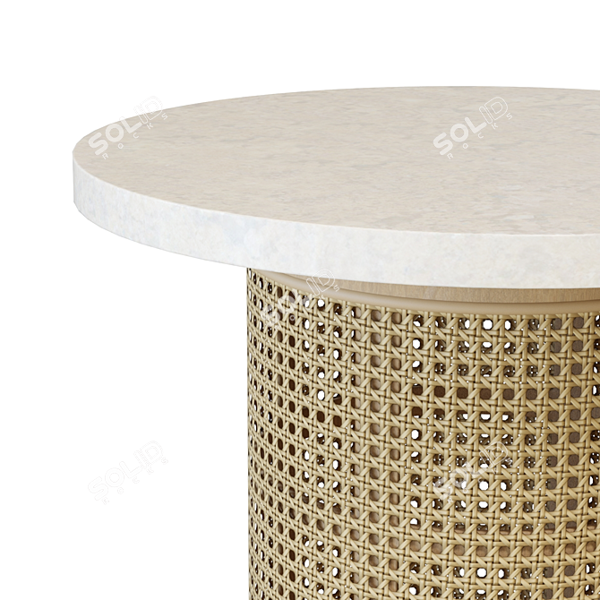 Vernet Travertine End Table Model 3D model image 5