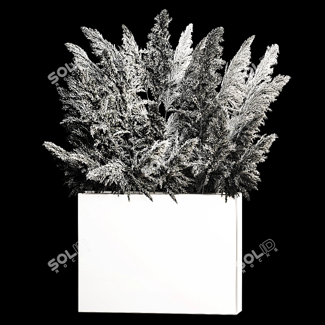 Pampas Grass Concrete Vase Bouquet 3D model image 6