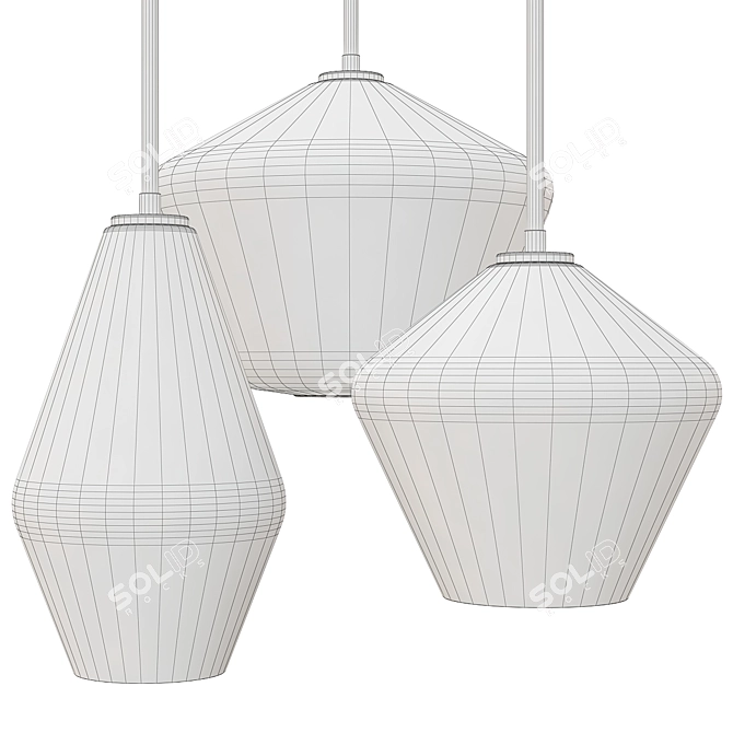 Sleek Glass Pendant Lighting Fixture 3D model image 3