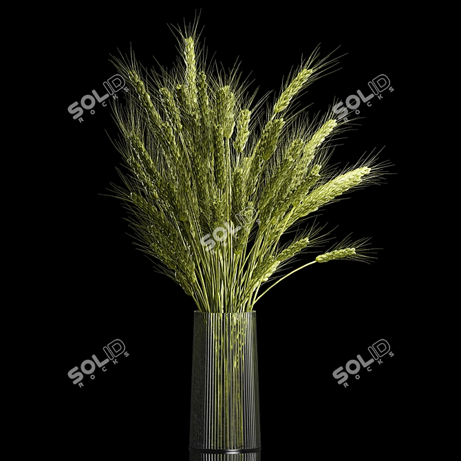  Green Wheat Spikelet Vase 3D model image 6