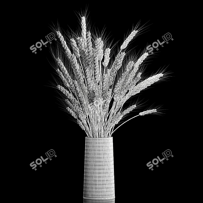  Green Wheat Spikelet Vase 3D model image 7