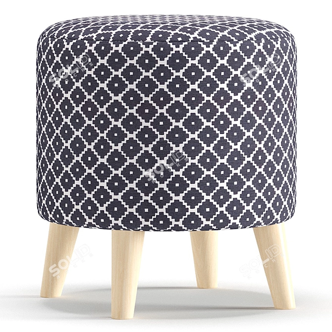 Plidi 8-Color Pouf Ottoman 3D model image 4