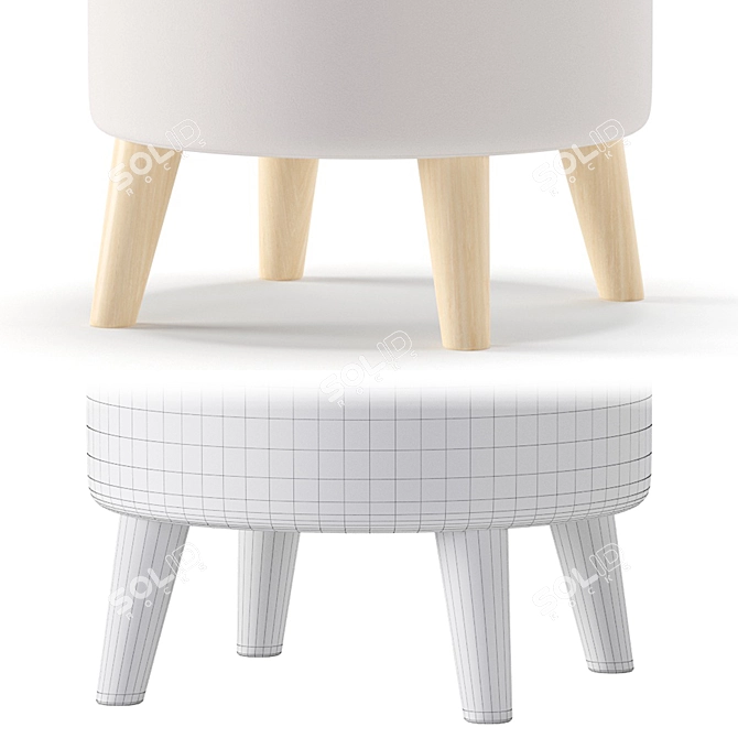 Plidi 8-Color Pouf Ottoman 3D model image 7