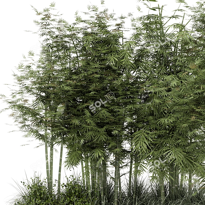 Garden Set Bush Tree 3D 3D model image 5