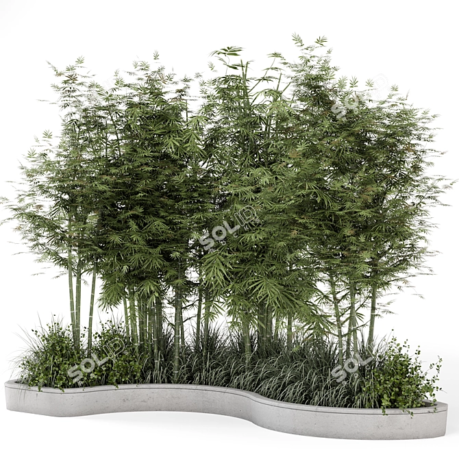 Garden Set Bush Tree 3D 3D model image 6