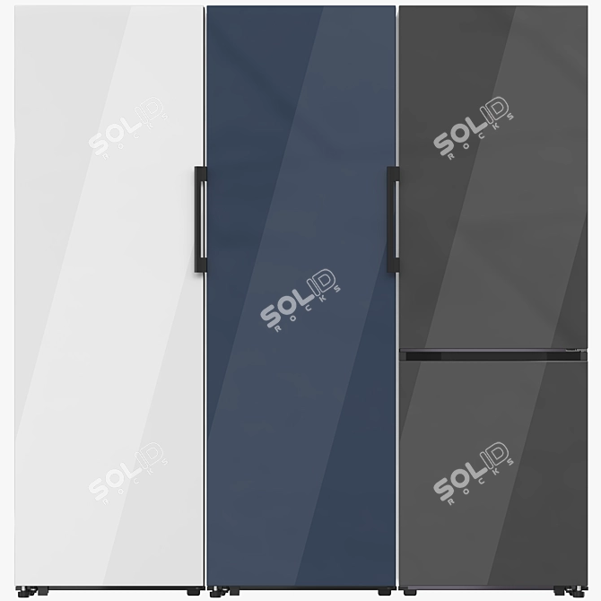 Customizable Samsung Refrigerator Collection 3D model image 1