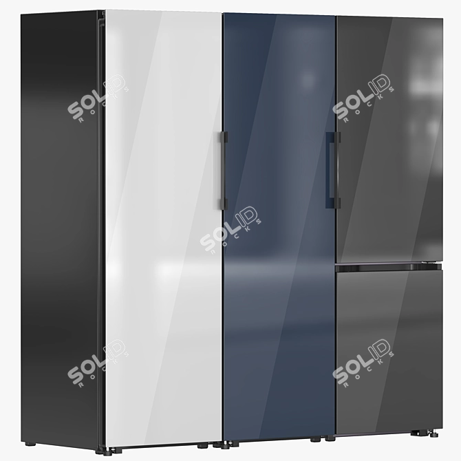 Customizable Samsung Refrigerator Collection 3D model image 2