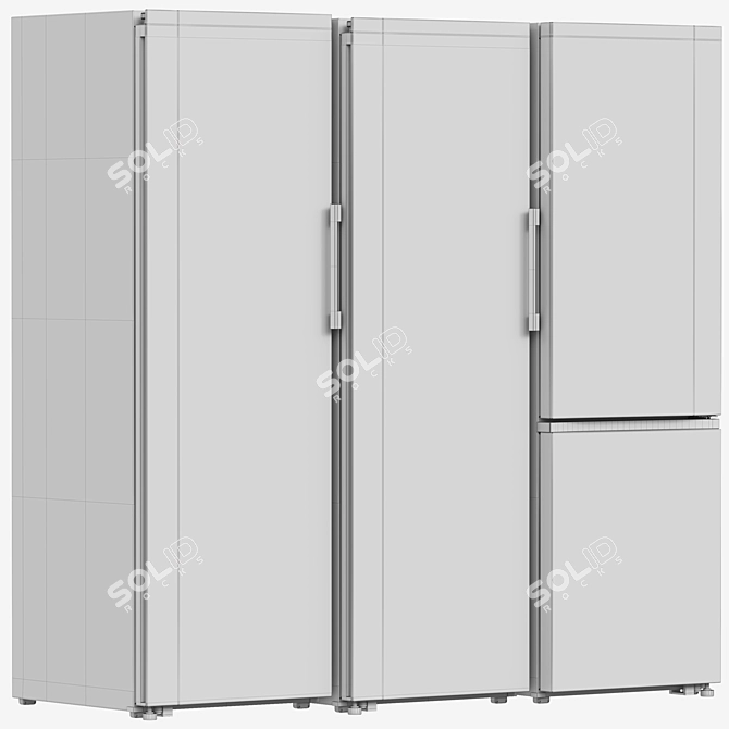 Customizable Samsung Refrigerator Collection 3D model image 6