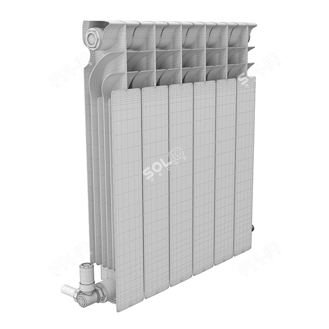 Thermostatic Heating Radiator. 3D model image 3