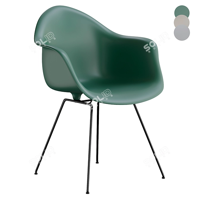 Vitra Dax Fiberglass Armchair 3D model image 1