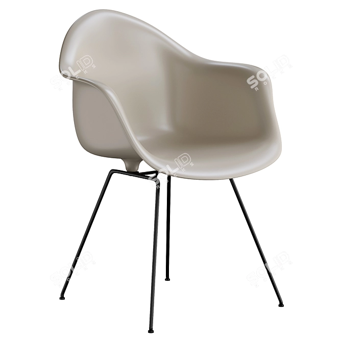 Vitra Dax Fiberglass Armchair 3D model image 2