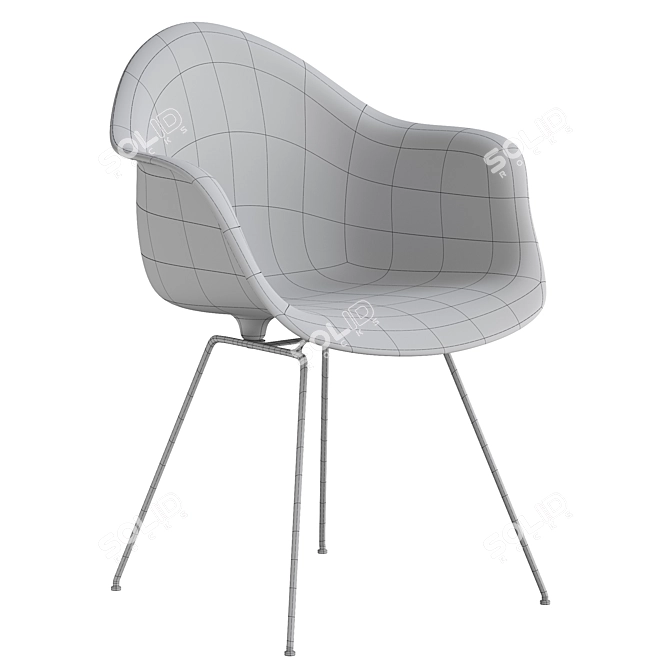 Vitra Dax Fiberglass Armchair 3D model image 4